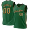 Custom Kelly Green Old Gold-Black Authentic Throwback Basketball Jersey