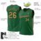Custom Kelly Green Old Gold-Black Authentic Throwback Basketball Jersey
