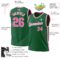 Custom Kelly Green Pink-White Authentic Throwback Basketball Jersey
