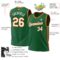 Custom Kelly Green Gold-Red Authentic Throwback Basketball Jersey