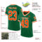 KellyGreen0613-1 Custom Kelly Green Orange-White Mesh Authentic Throwback Football Jersey