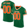 KellyGreen0613 Custom Kelly Green Orange-White Mesh Authentic Throwback Football Jersey