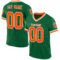 KellyGreen0613 Custom Kelly Green Orange-White Mesh Authentic Throwback Football Jersey