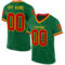 KellyGreen0616 Custom Kelly Green Red-Gold Mesh Authentic Throwback Football Jersey
