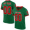 Custom Kelly Green Red-Black Mesh Authentic Throwback Football Jersey