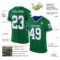 KellyGreen0624-1 Custom Kelly Green White-Royal Mesh Authentic Throwback Football Jersey