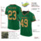 KellyGreen0633-1 Custom Kelly Green Old Gold-Black Mesh Authentic Throwback Football Jersey
