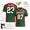 Custom Kelly Green White-Red Authentic Football Jersey