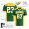 KellyGreen0637-2 Custom Kelly Green White-Yellow Authentic Football Jersey