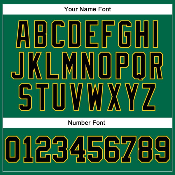 Custom Kelly Green Black-Yellow Authentic Football Jersey