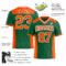 KellyGreen0640-2 Custom Kelly Green Orange-White Authentic Football Jersey