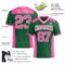 KellyGreen0641-2 Custom Kelly Green Pink-White Authentic Football Jersey