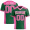 KellyGreen0641 Custom Kelly Green Pink-White Authentic Football Jersey
