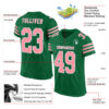 Custom Kelly Green Medium Pink-White Mesh Authentic Football Jersey
