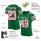 Custom Kelly Green Medium Pink-White Mesh Authentic Football Jersey
