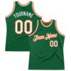 Custom Kelly Green White-Orange Authentic Throwback Basketball Jersey