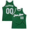 Custom Kelly Green Gray-White Authentic Throwback Basketball Jersey