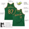 Custom Kelly Green Old Gold-Black Authentic Throwback Basketball Jersey