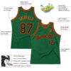 Custom Kelly Green Black-Orange Authentic Throwback Basketball Jersey