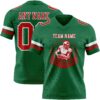 Custom Kelly Green Red-White Authentic Football Jersey