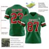Custom Kelly Green Red-White Authentic Football Jersey