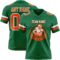 KellyGreen0750-1 Custom Kelly Green Orange-White Authentic Football Jersey