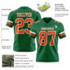 Custom Kelly Green Orange-White Authentic Football Jersey
