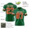 KellyGreen0750-2 Custom Kelly Green Orange-White Authentic Football Jersey