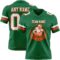 KellyGreen0751-1 Custom Kelly Green White-Orange Authentic Football Jersey