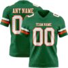 Custom Kelly Green White-Orange Authentic Football Jersey