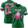 Custom Kelly Green Pink-White Authentic Football Jersey