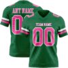 Custom Kelly Green Pink-White Authentic Football Jersey