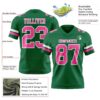 Custom Kelly Green Pink-White Authentic Football Jersey