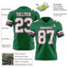Custom Kelly Green White-Pink Authentic Football Jersey