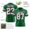 KellyGreen0755-2 Custom Kelly Green White-Pink Authentic Football Jersey