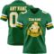 KellyGreen0757-1 Custom Kelly Green White-Gold Authentic Football Jersey