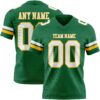 Custom Kelly Green White-Gold Authentic Football Jersey
