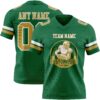 Custom Kelly Green Old Gold-White Authentic Football Jersey