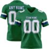 Custom Kelly Green White-Royal Authentic Football Jersey