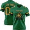 Custom Kelly Green Old Gold-Black Authentic Football Jersey