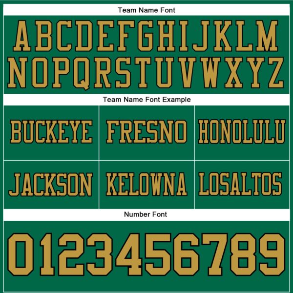 Custom Kelly Green Old Gold-Black Authentic Football Jersey