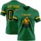 KellyGreen0764-1 Custom Kelly Green Black-Gold Authentic Football Jersey