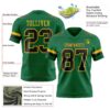 Custom Kelly Green Black-Gold Authentic Football Jersey