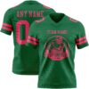 Custom Kelly Green Neon Pink Authentic Football Jersey