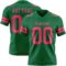 KellyGreen0766 Custom Kelly Green Neon Pink Authentic Football Jersey