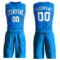Custom Blue White Round Neck Suit Basketball Jersey
