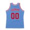 Custom Light Blue Red-Navy Authentic Throwback Basketball Jersey