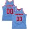 Custom Light Blue Red-Navy Authentic Throwback Basketball Jersey