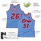 Custom Light Blue Red-Black Authentic Throwback Basketball Jersey