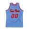 Custom Light Blue Red-Black Authentic Throwback Basketball Jersey